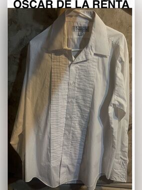 Oscar De La Renta Tuxedo Shirt White